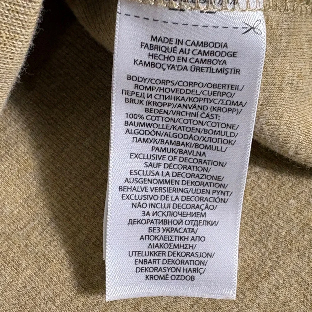 Polo Ralph Lauren Mens XL Tan Khaki 100% Cotton 1/4 Zip Pullover Sweater AR264